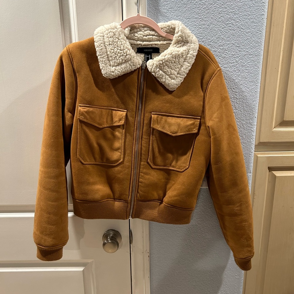 Brown Suede Shearling Jacket